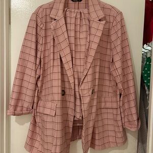 Rose/Blush Pink Plaid Suit Jacket and Matching Pants